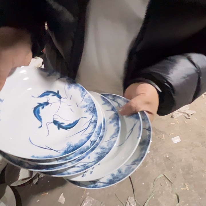 瓷片景德镇陶瓷年年有8寸窝盘6只
