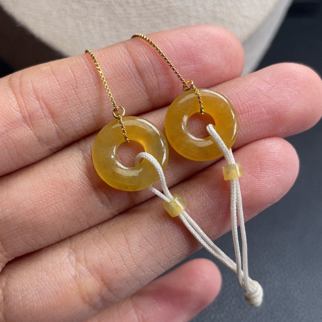 定制翡翠未镶嵌配耳线