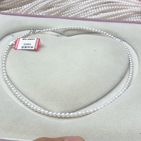 淡水珍珠珍珠项链银S925镶嵌19
