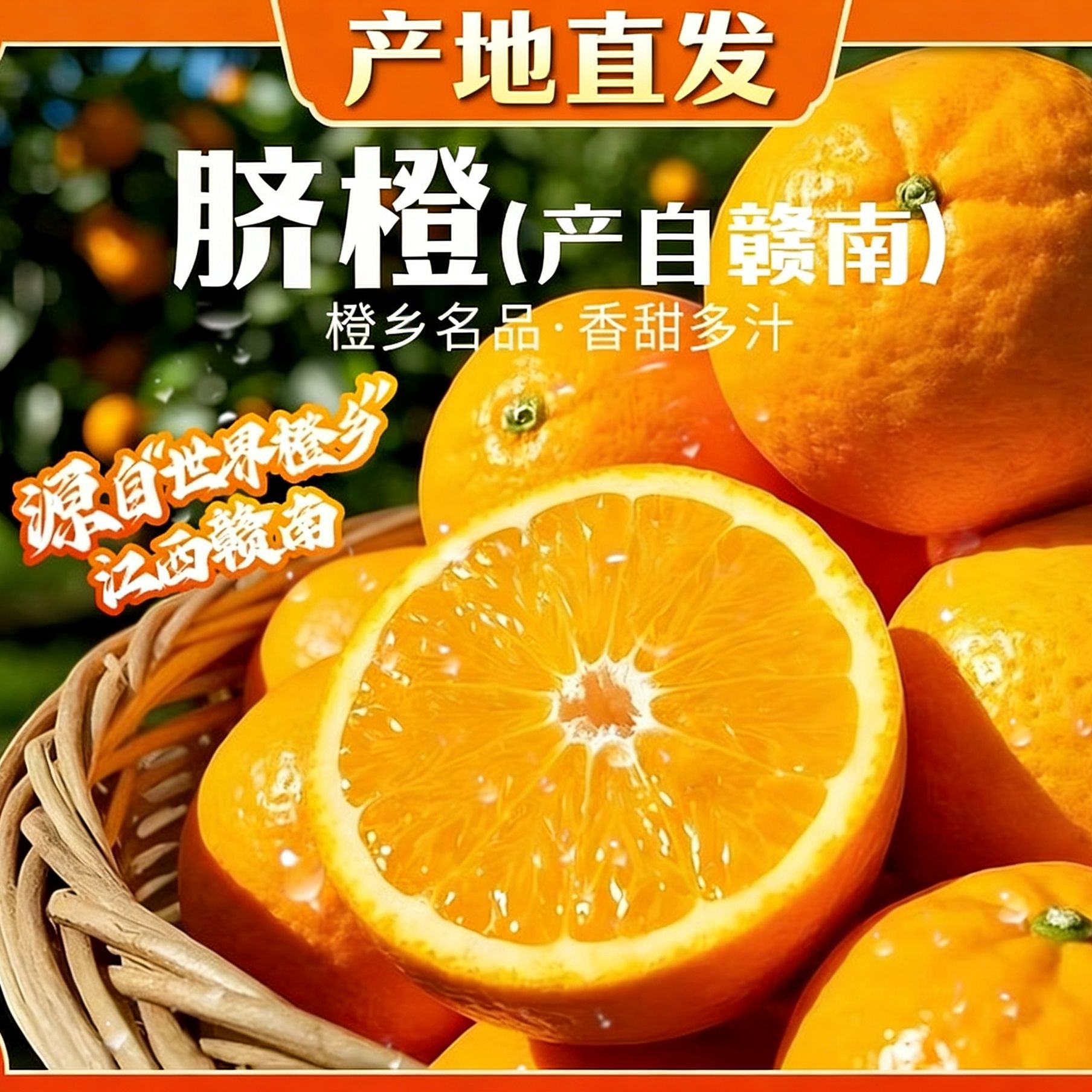 【正宗赣南脐橙】新鲜水果细腻香甜多汁应季橙子寻乌产地