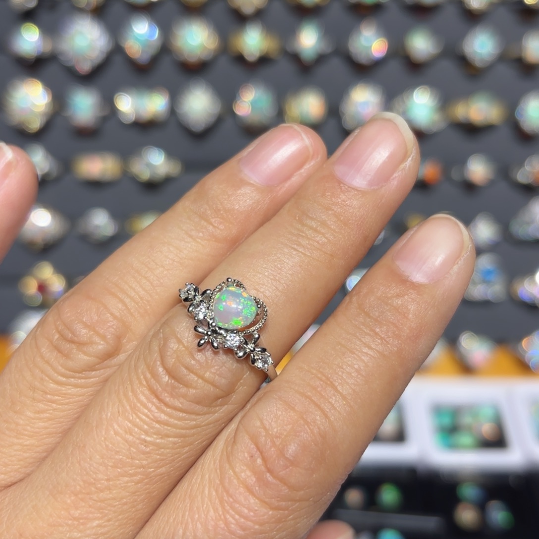 欧泊银S925镶嵌戒指