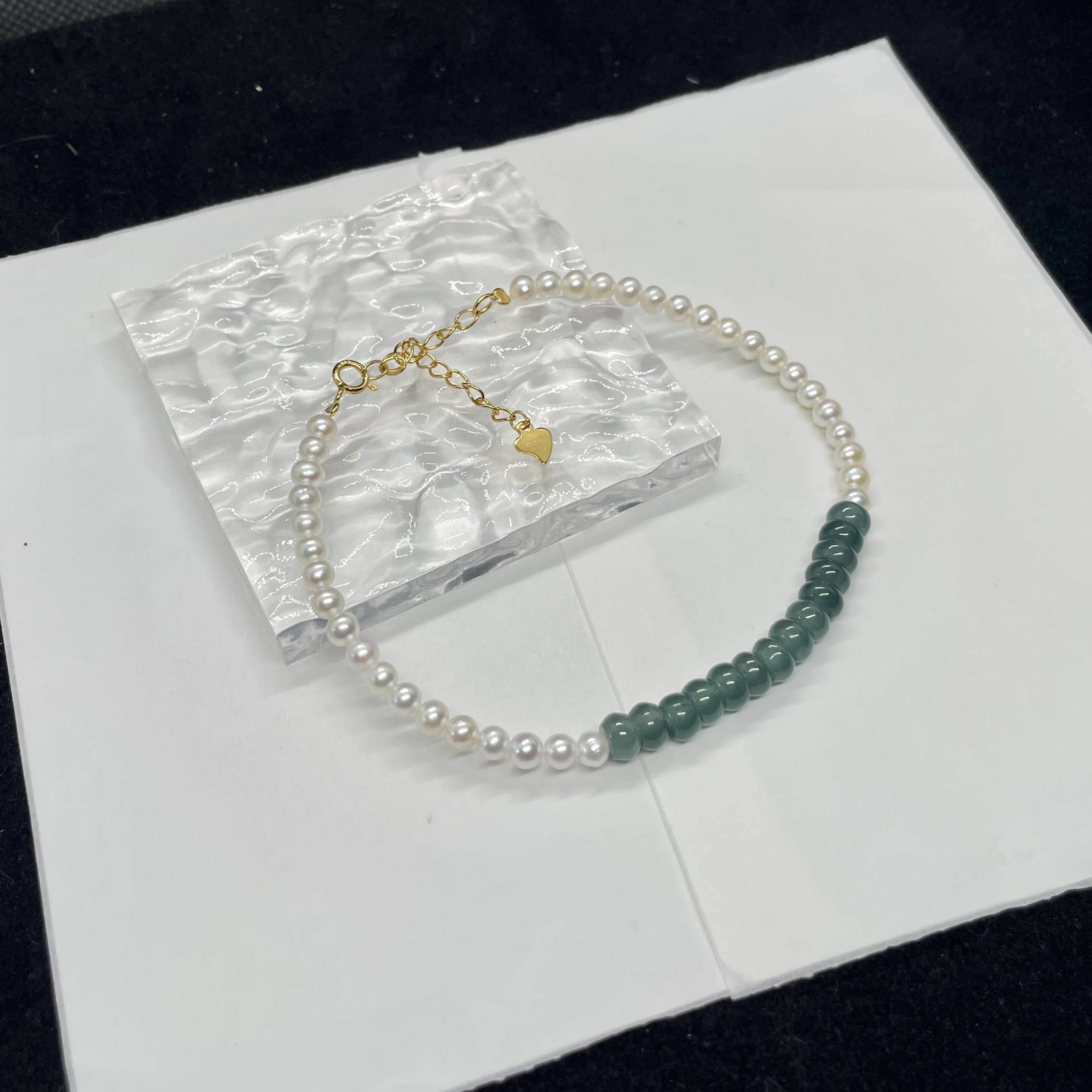 天然淡水珍珠翡翠手链S925 KT25042498