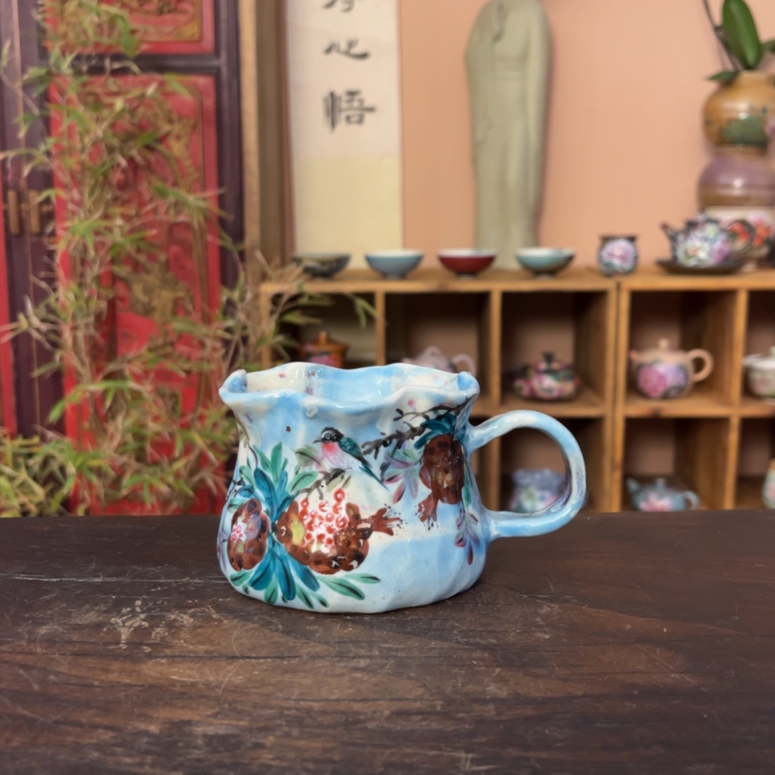 柴烧纯手工手绘陶瓷