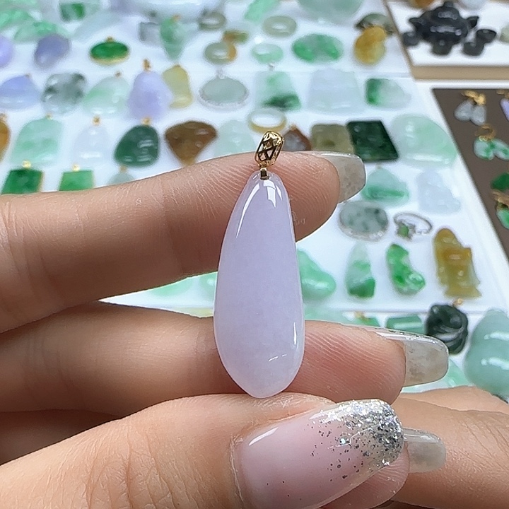 翡翠颈饰未镶嵌冰紫福瓜