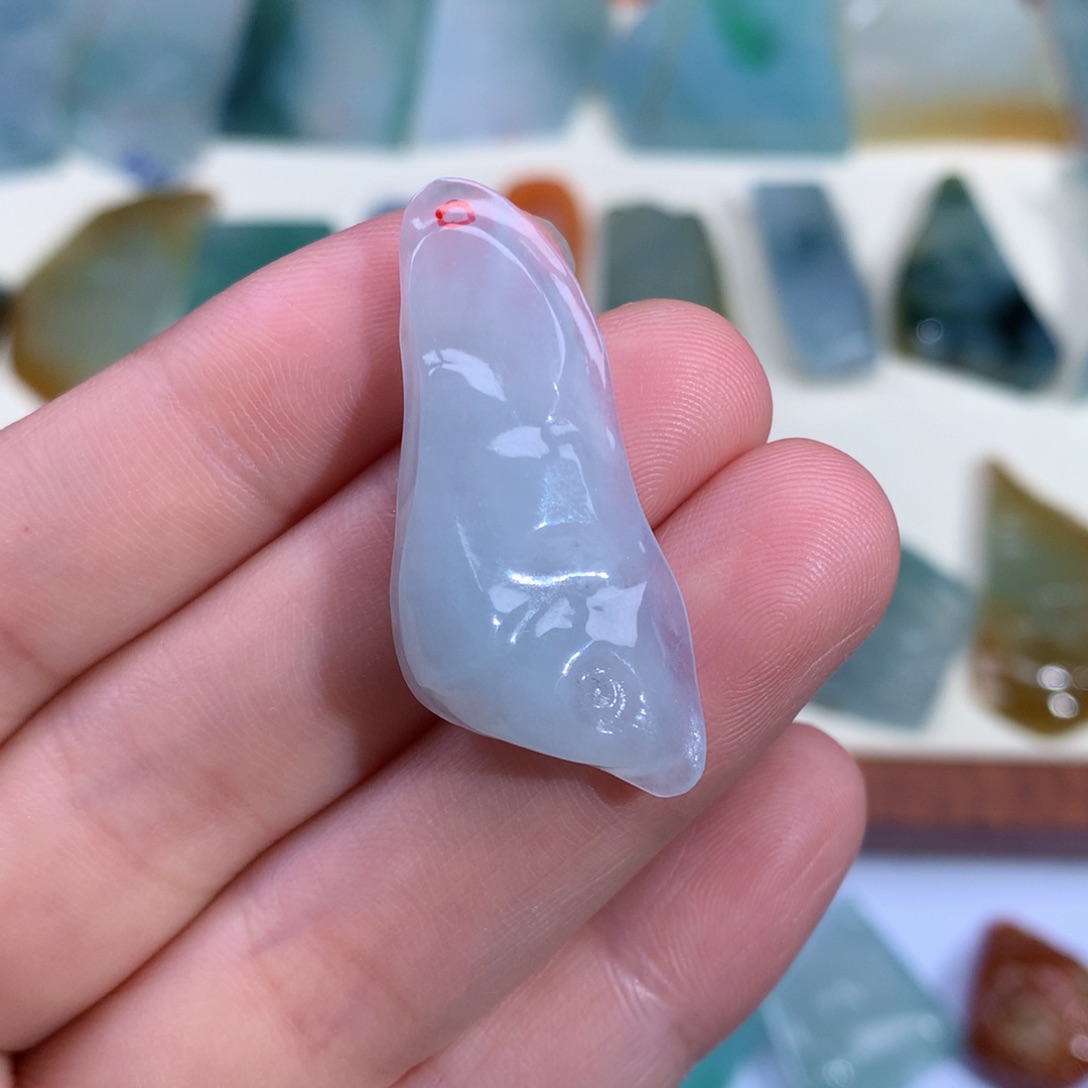 翡翠未镶嵌颈饰天然缅甸翡翠包邮包打孔包绳