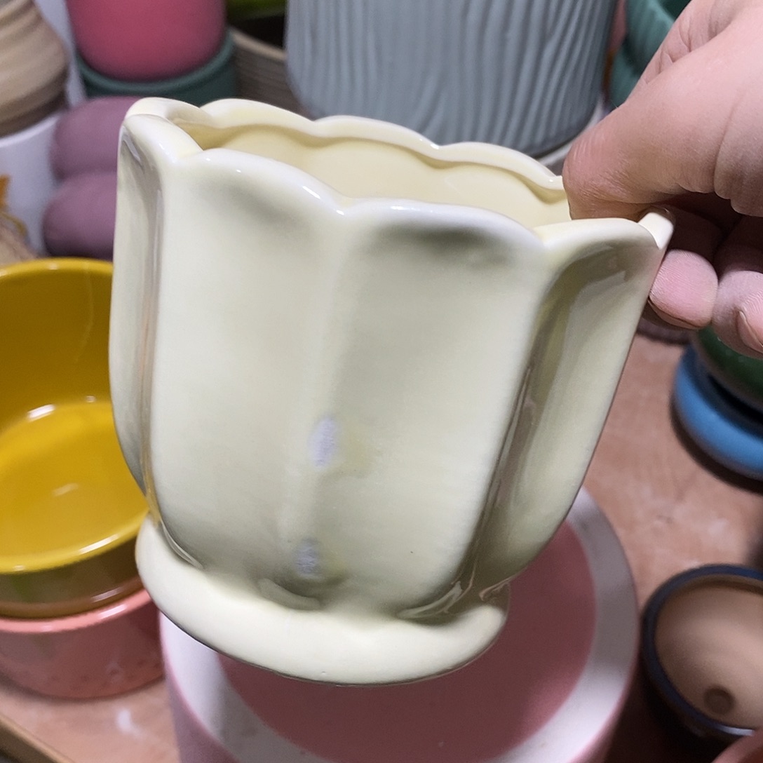 杯子陶陶盆有孔 瑕疵介意勿拍