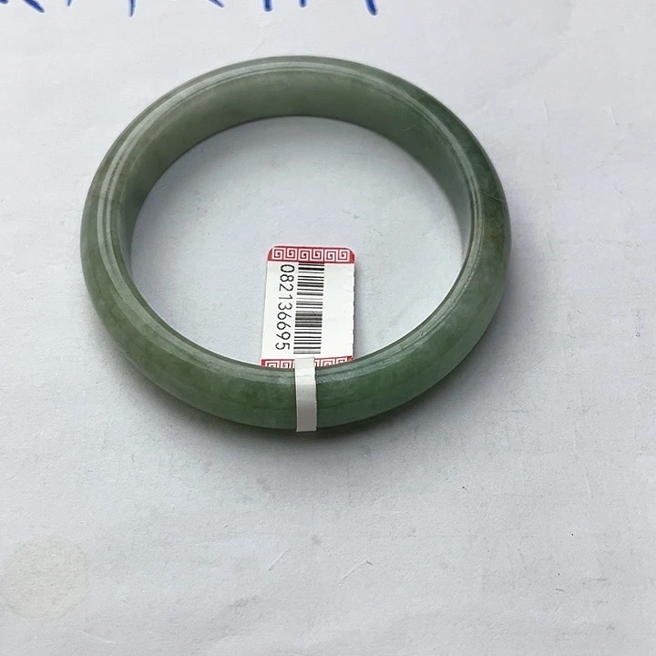 纯天然缅聊翡翠手镯56-57正圈油青