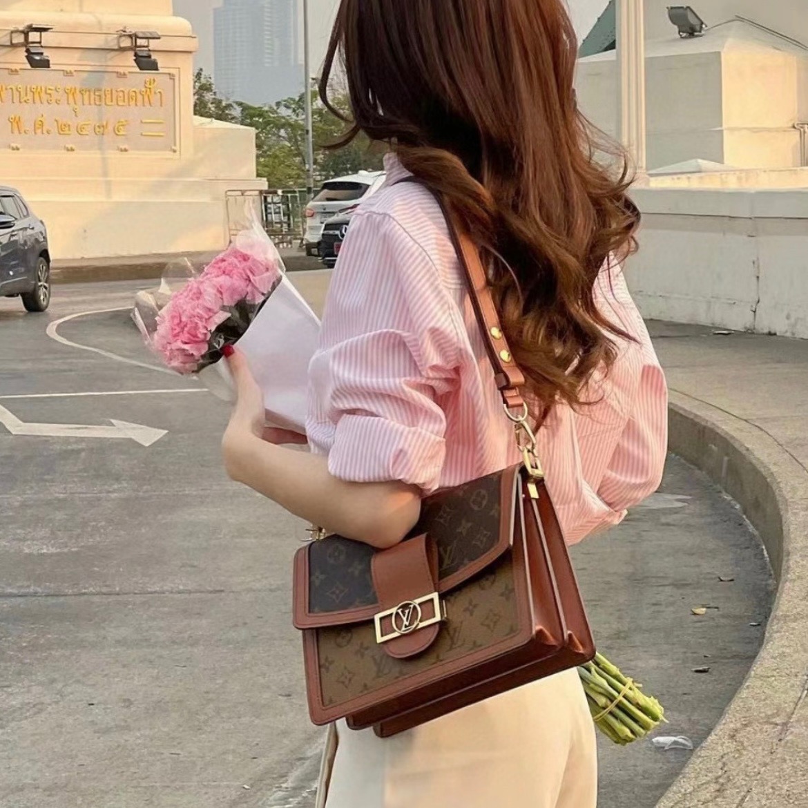 95新 LouisVuitton/路易威登 LV 老花达芙妮 单肩斜挎包