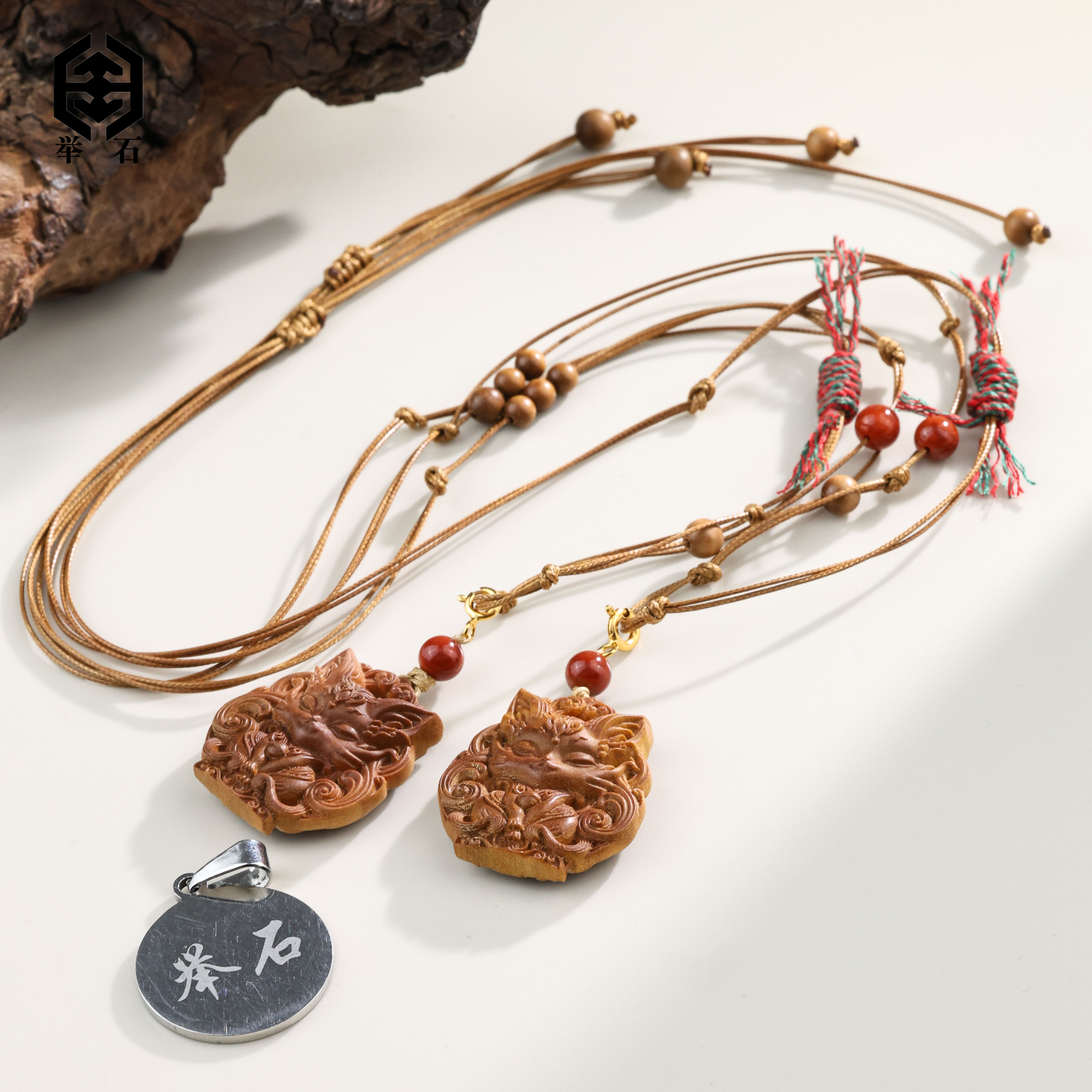 【举石臻品】TH1220-66-813檀香木吊坠（一件/多样性/约30*26*8mm）F