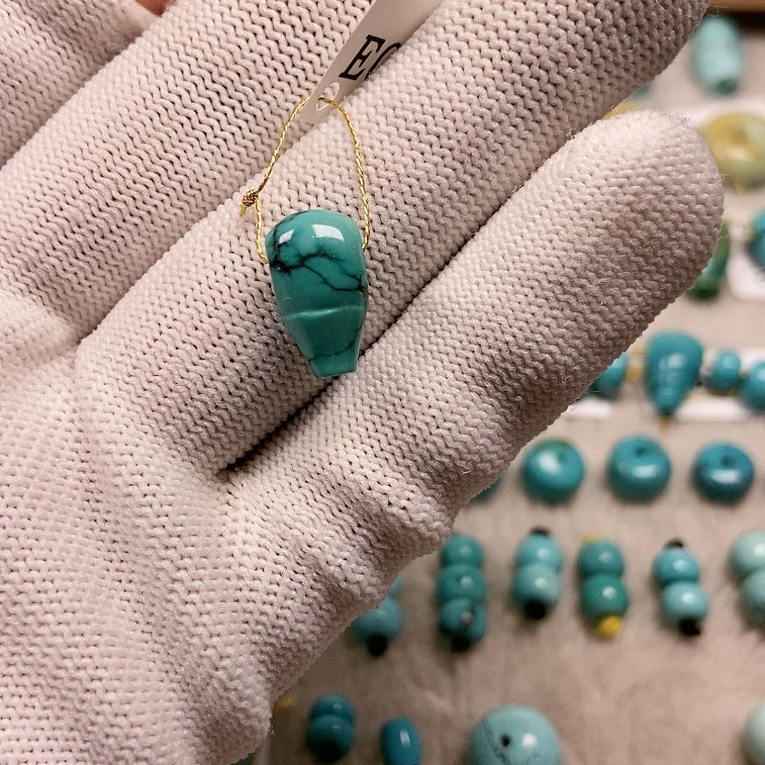 未镶嵌绿松石珠宝半成品瀞*