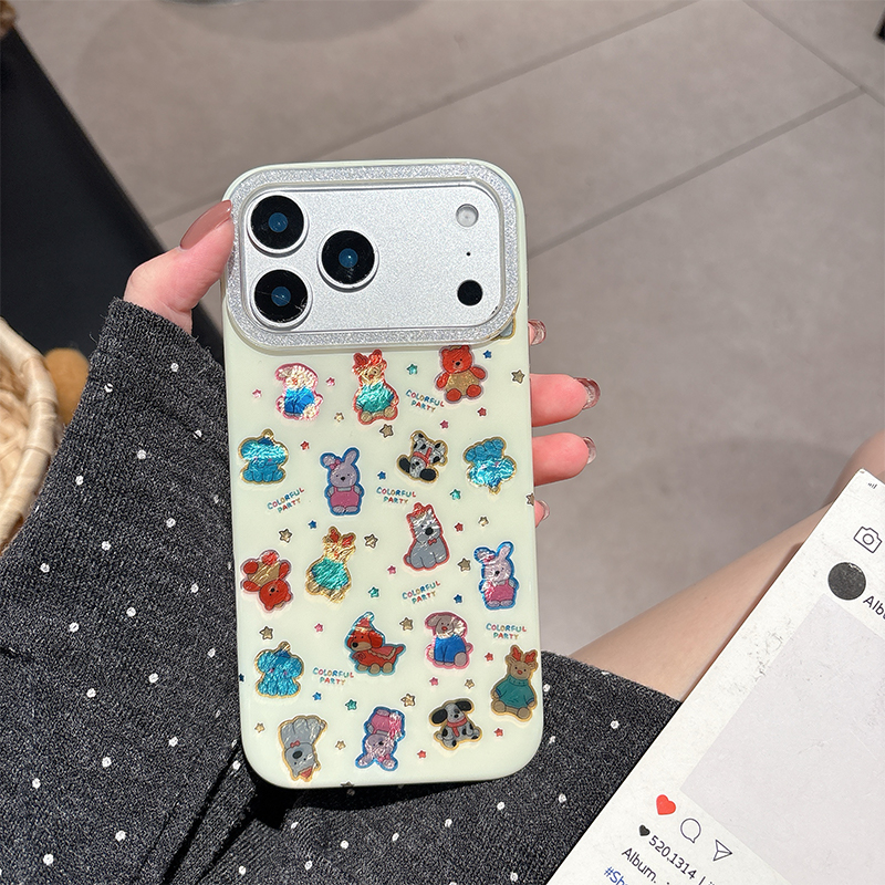 闪粉彩色jellycat动物适用苹果17promax手机壳16AI按键15promax14