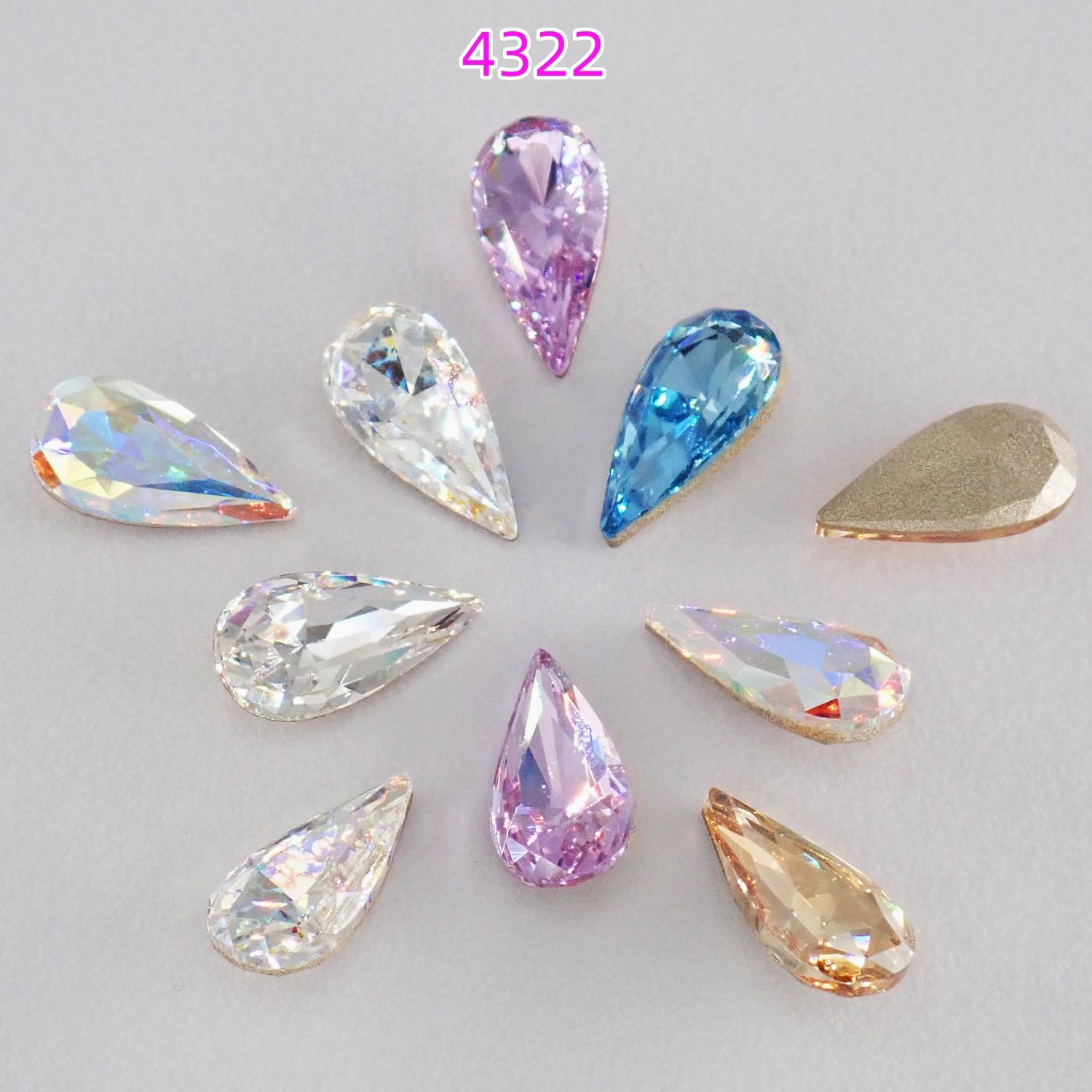 新店开业（进口）奥地利正品华子4322兔耳朵长水滴华子美甲钻