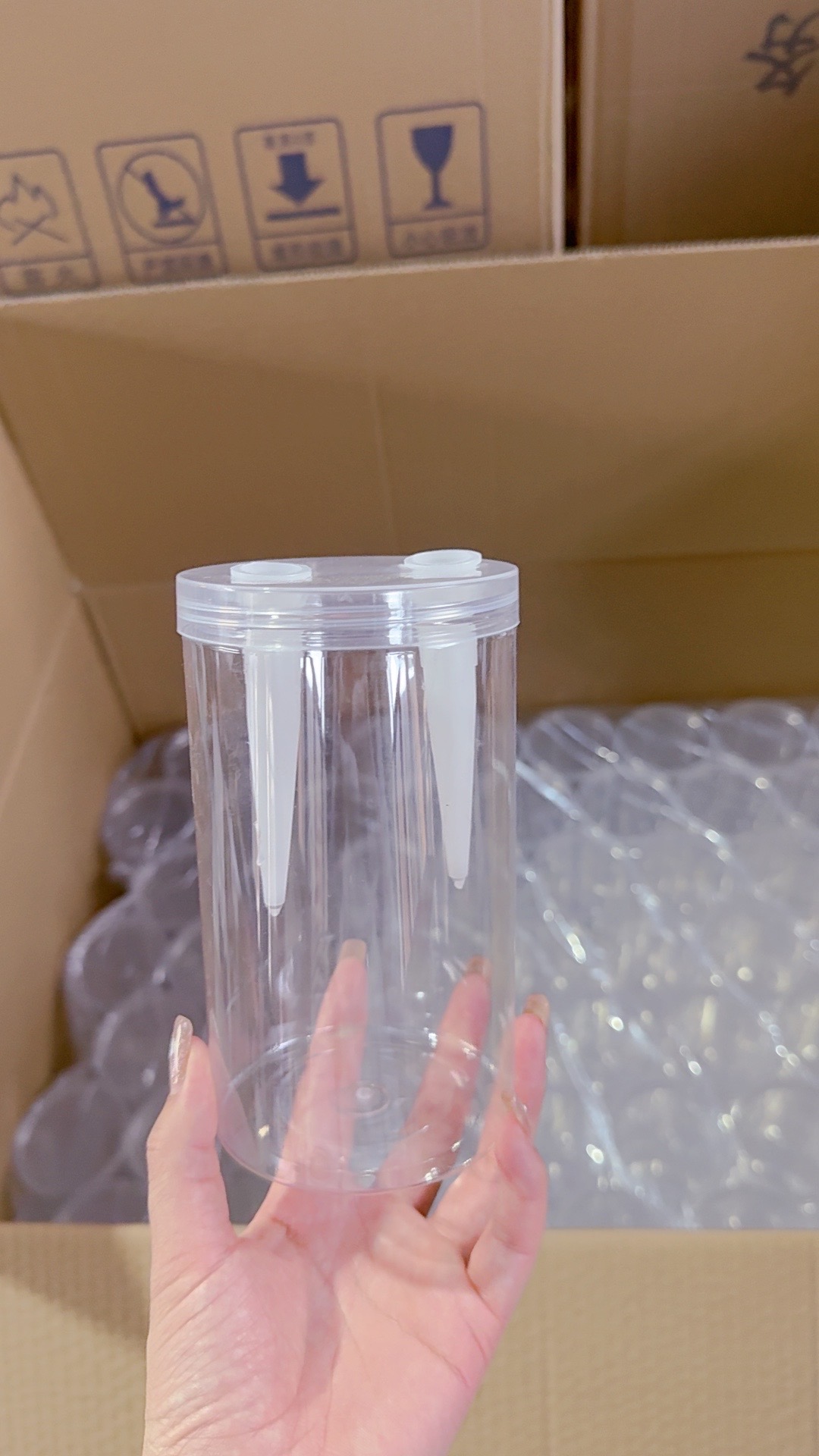 【R】双孔大容量透明水瓶