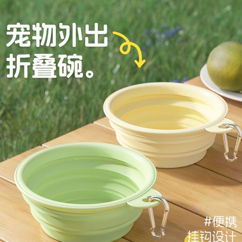 硅胶材质多规格可选露营可爱家用创意陶瓷大容量便携式带盖猫碗