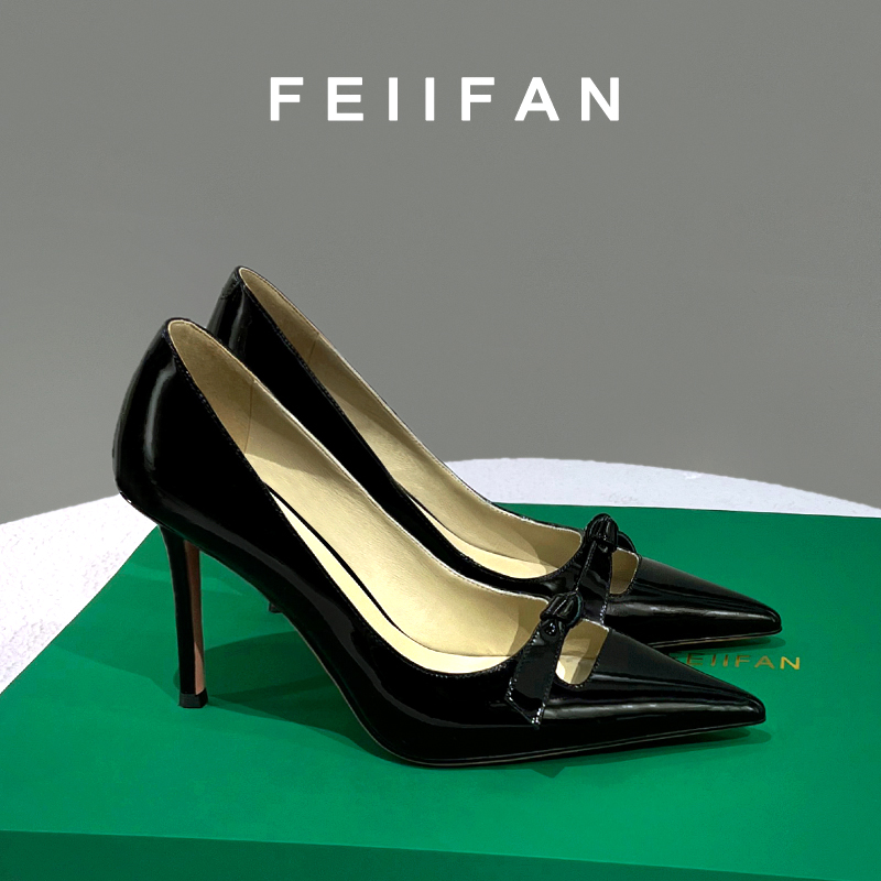 【现货】黑色高跟鞋2025春秋新款不累脚细跟气质百搭尖头单鞋女7718