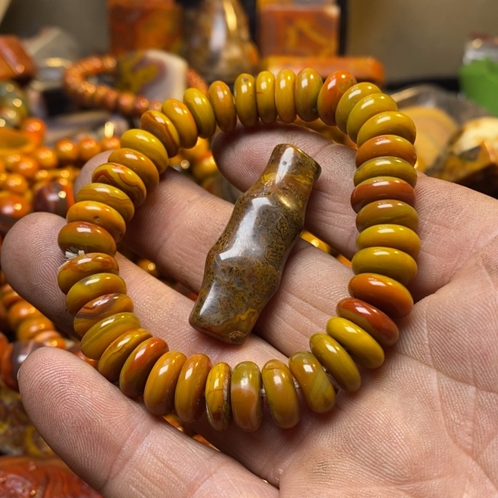 合金手链玛瑙/玉髓蓝**蓝