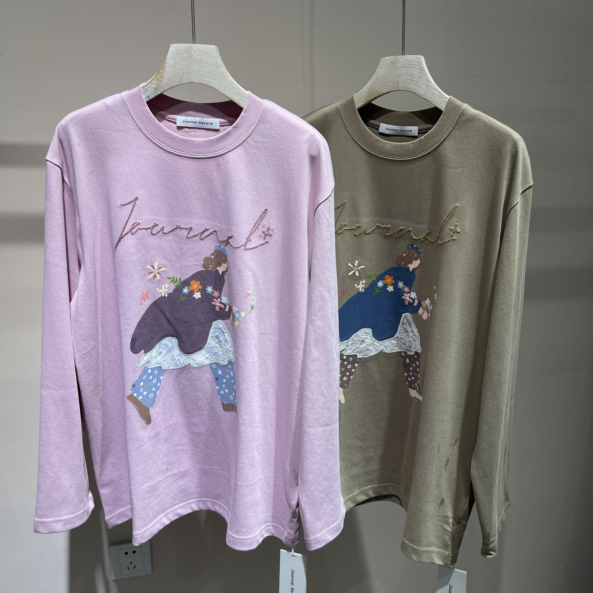 JR｜田园少女图案长袖T190768