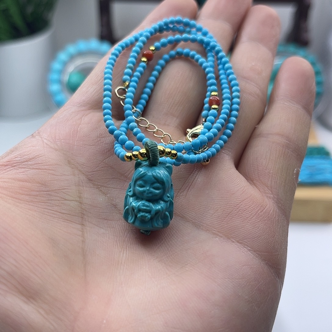 【阿吉甄选】湖北十堰原DIY矿3m小米链九尾吊坠项链