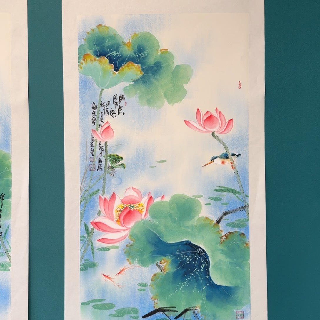 国画谢丝雪三尺花鸟