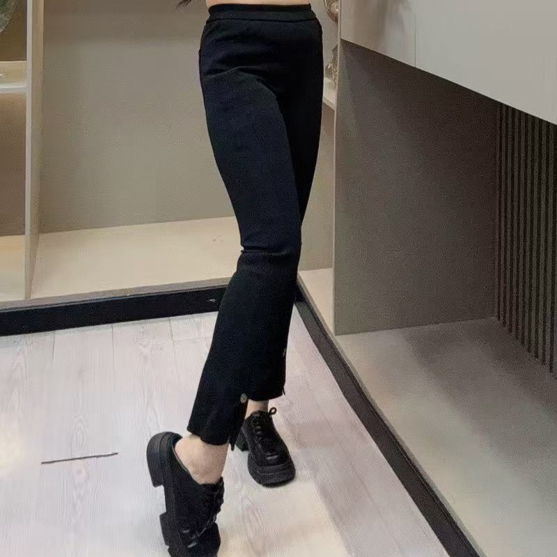 冬季九分裤-起 6300时尚潮流百搭显瘦开叉设计胖MM大码女装新款