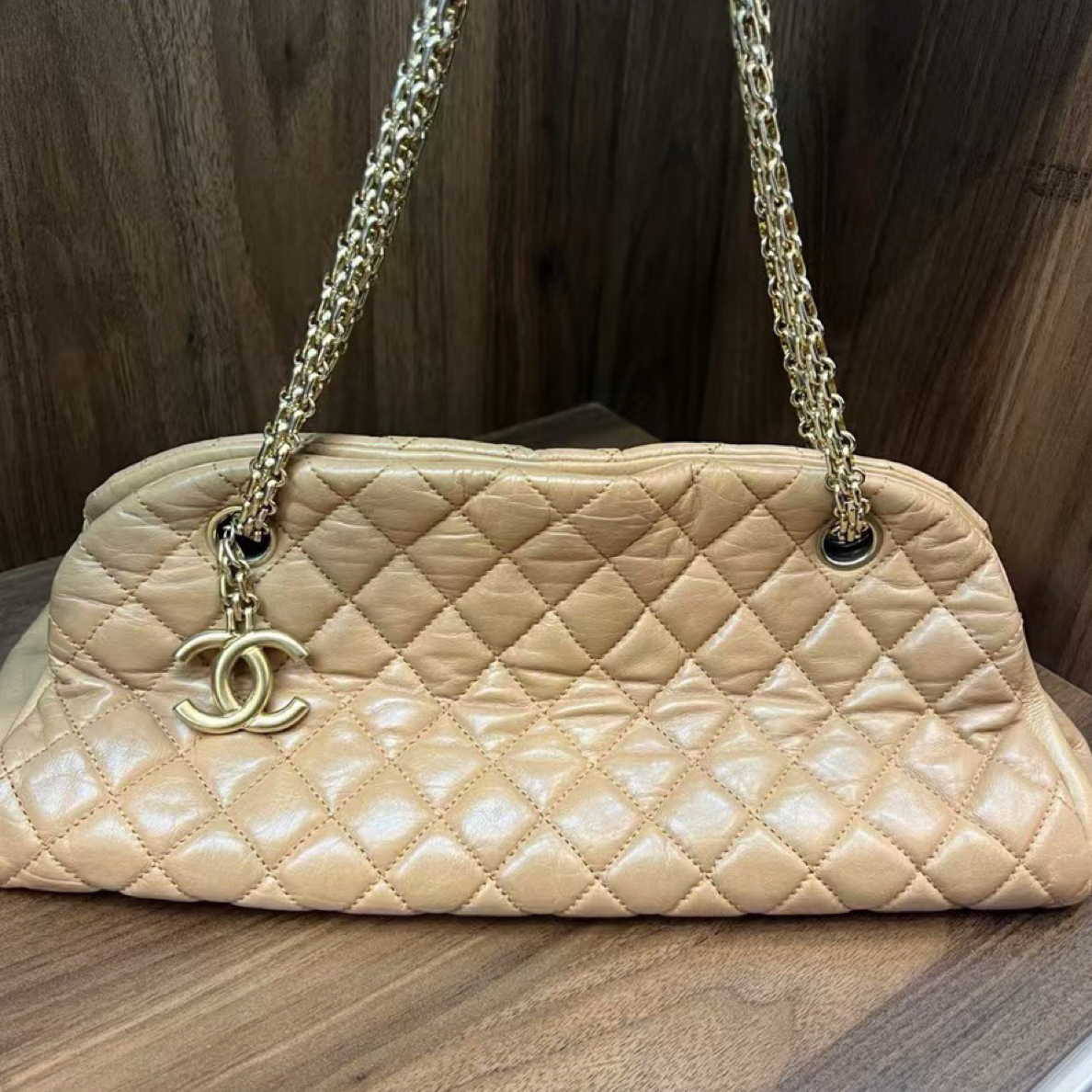 99新 Chanel/香奈儿 C香奈儿保龄球链条包 羊皮 单包  