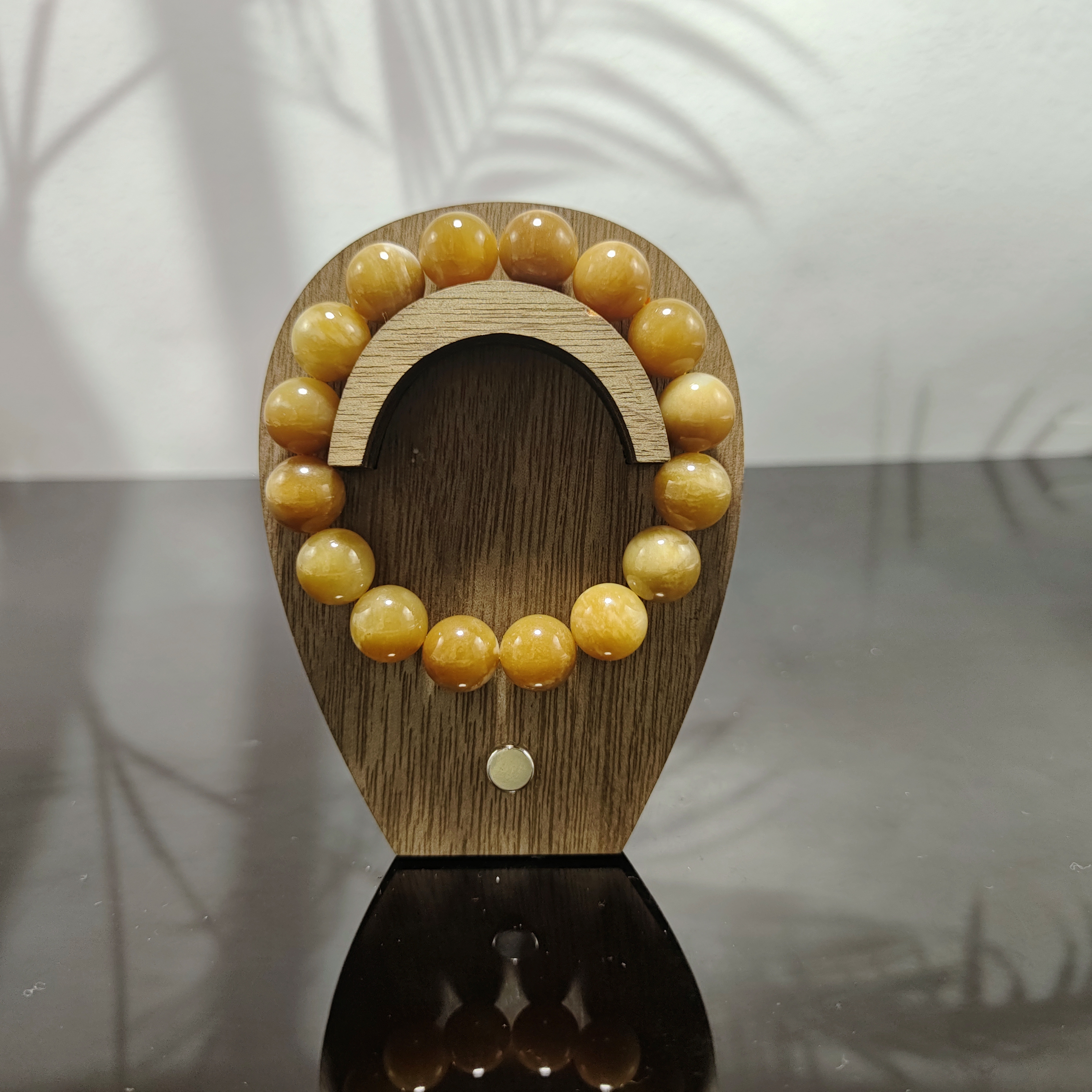 N和田玉且末糖圆珠手串（卡12）4033