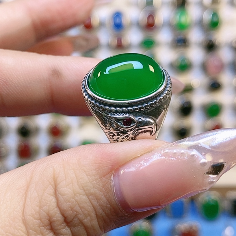 【闪购商品】玛瑙/玉髓戒指银S925镶嵌