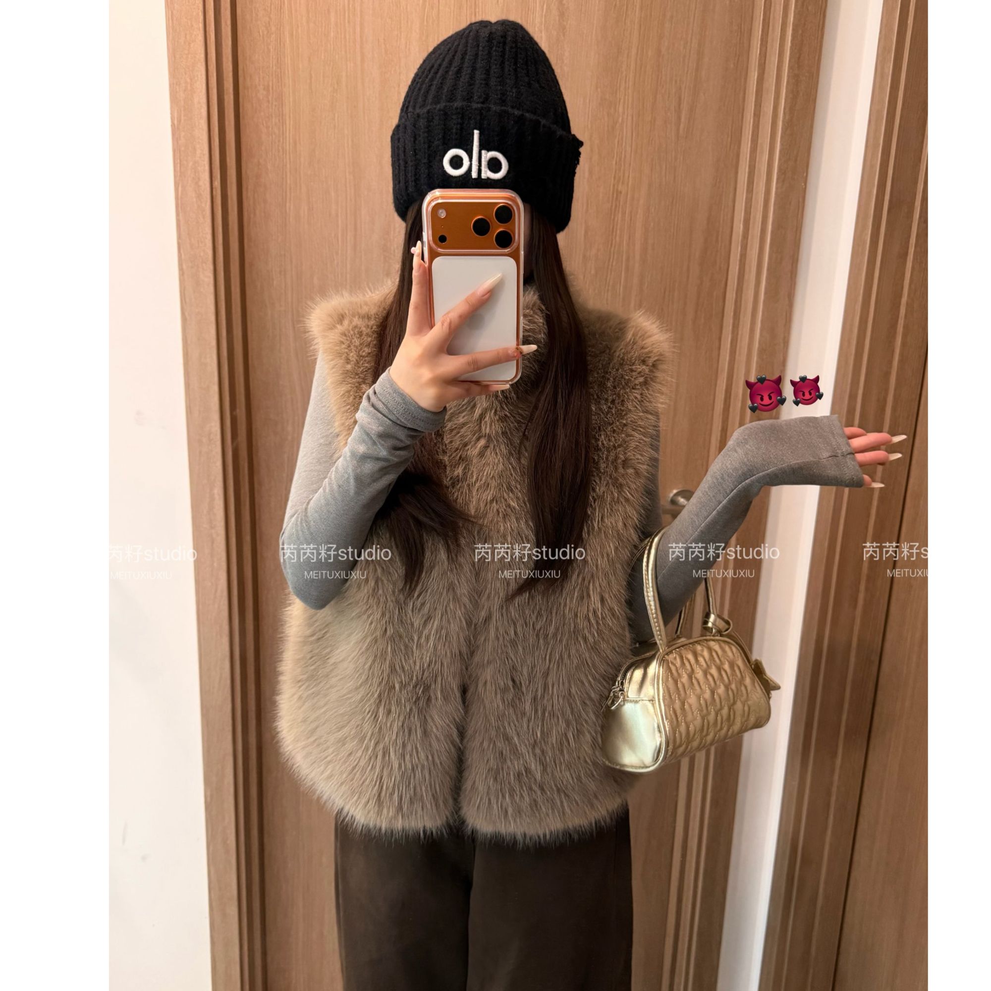 人造皮草 仿皮草马甲  立领毛毛马甲女宽松百搭秋冬背心毛毛外套