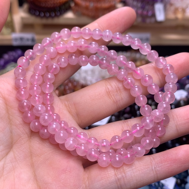 未镶嵌手串水晶5.6粉晶