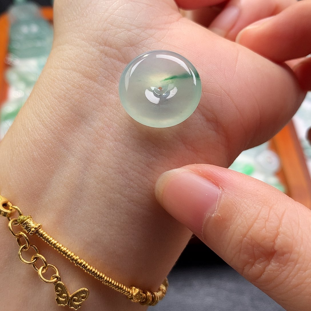 吊坠(不含链)未镶嵌翡翠平安扣