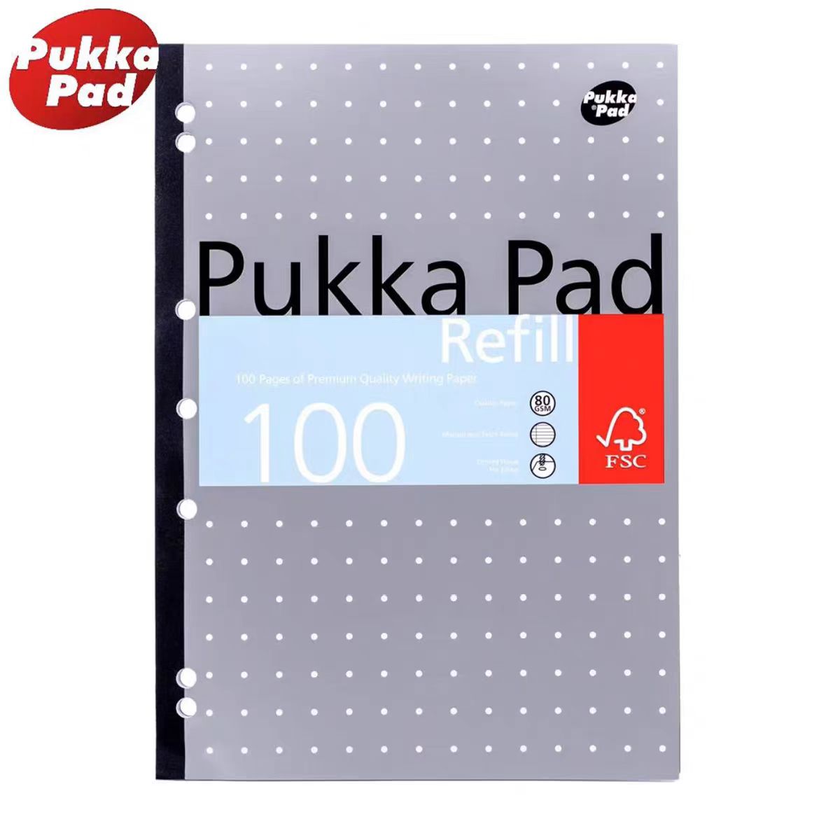 Pukka Pad 侧翻可撕A4横线加厚7孔带孔易撕笔记本3128