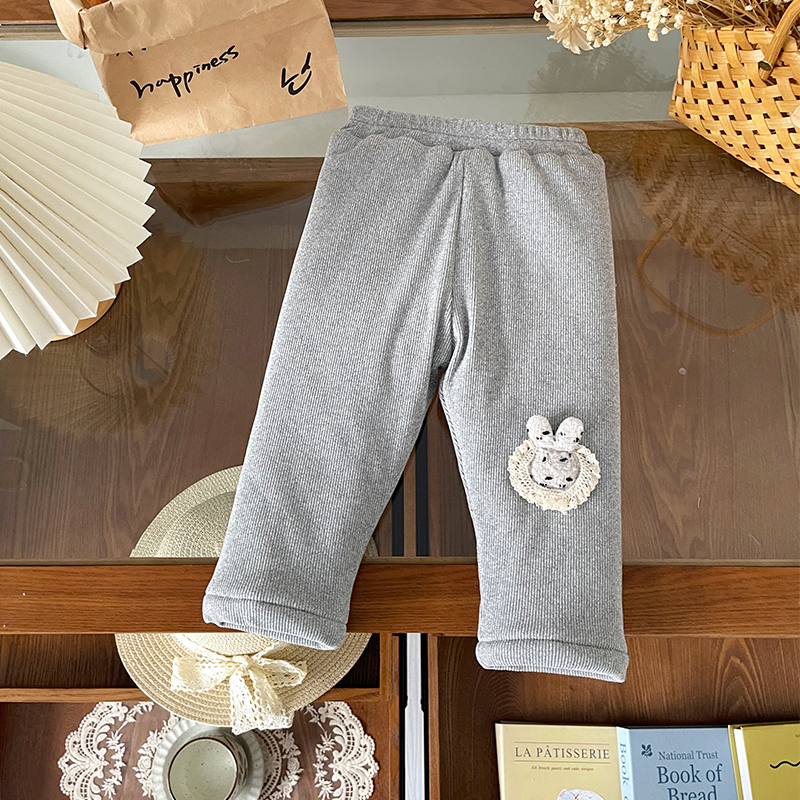 【现货】DK259755冬季新款儿童裤子女童加厚保暖打底裤百搭冬款女宝
