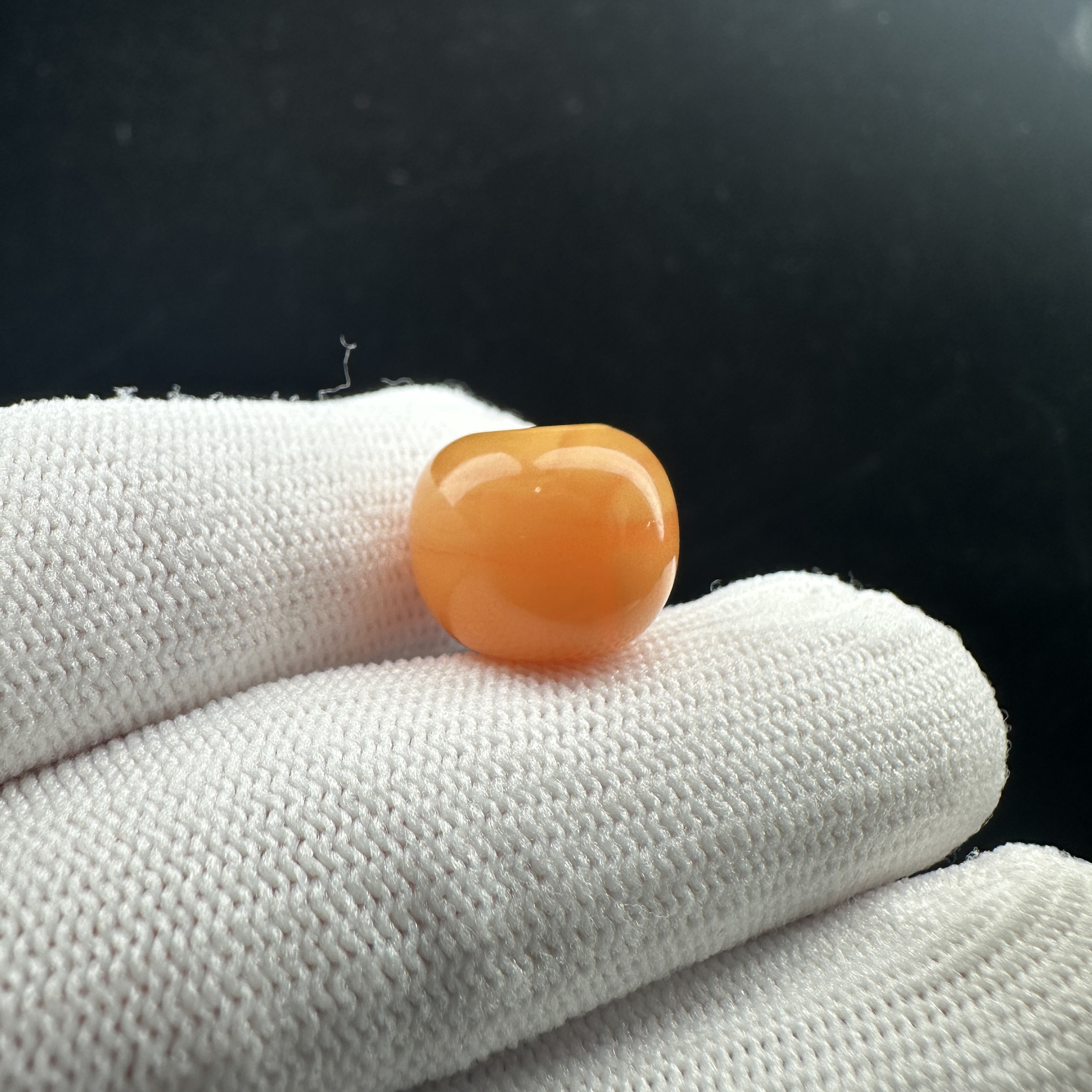 A65-87天然原矿蜜蜡 鸡油红墩子 14.2*1mm支持复检