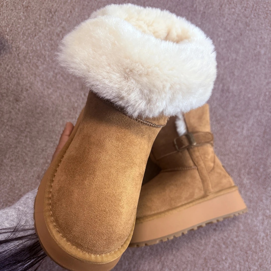 爆款雪地靴可翻毛款百搭～卓彩