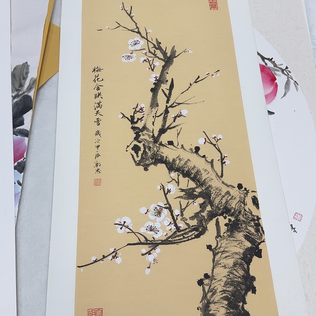 国画国画立体兰花作品