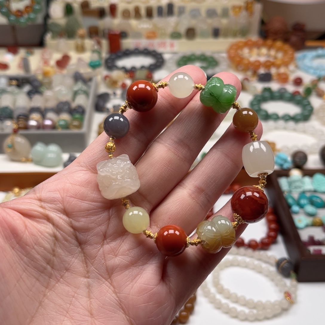 和田玉未镶嵌手链单圈手串