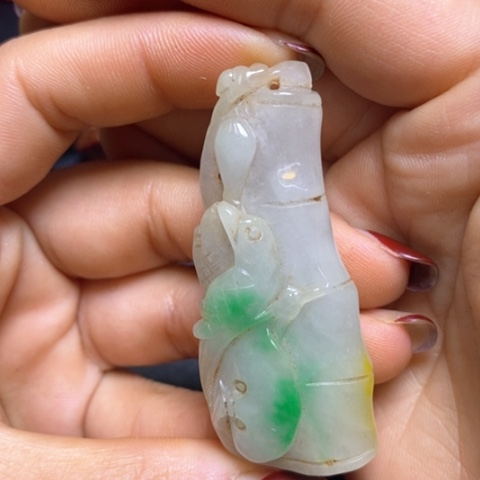 白玉菩提吊坠摆件