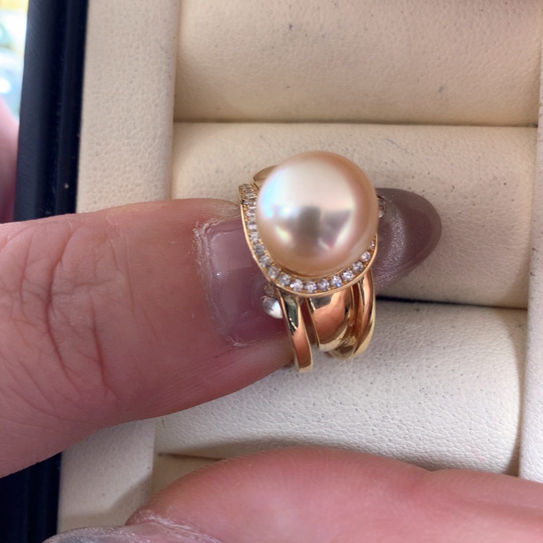 海水珍珠戒指银S925镶嵌
