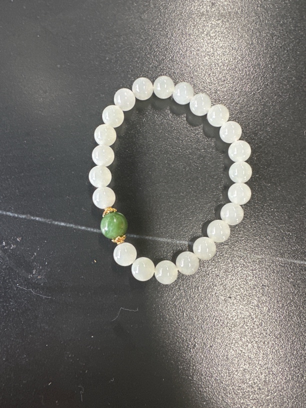 精美和田玉高冰白玉手串