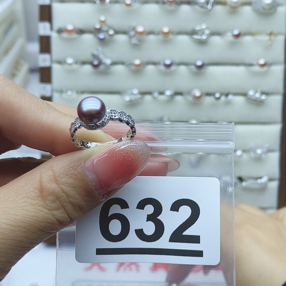 淡水珍珠戒指银S925镶嵌慕*632