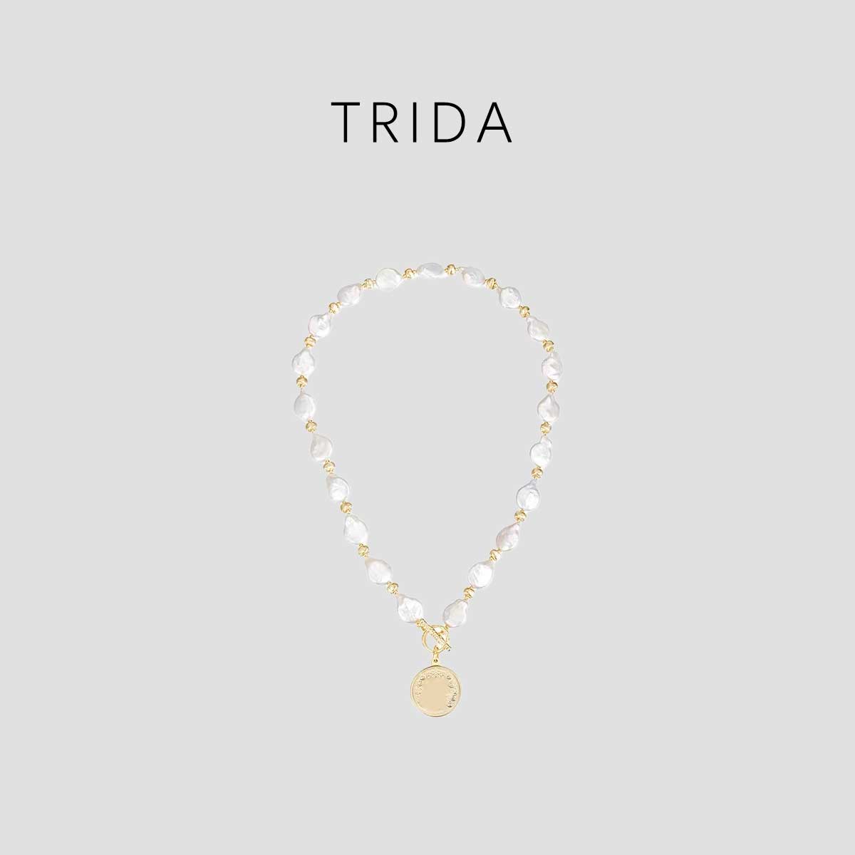 合金仿珍珠项链 【TRIDA】天然巴克洛长款珠饰品项链256704GH