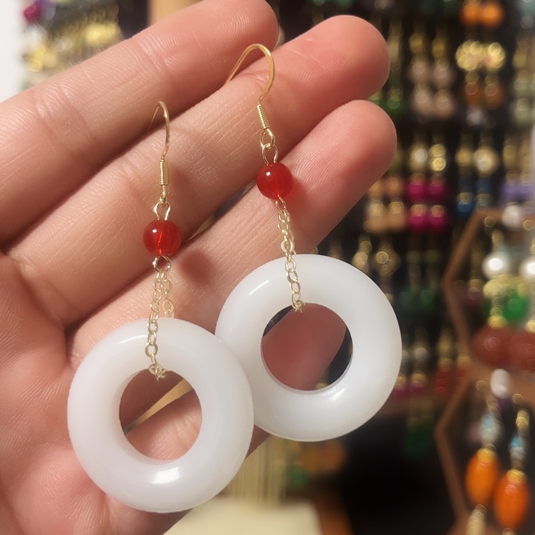 锆石纯铜925银耳饰