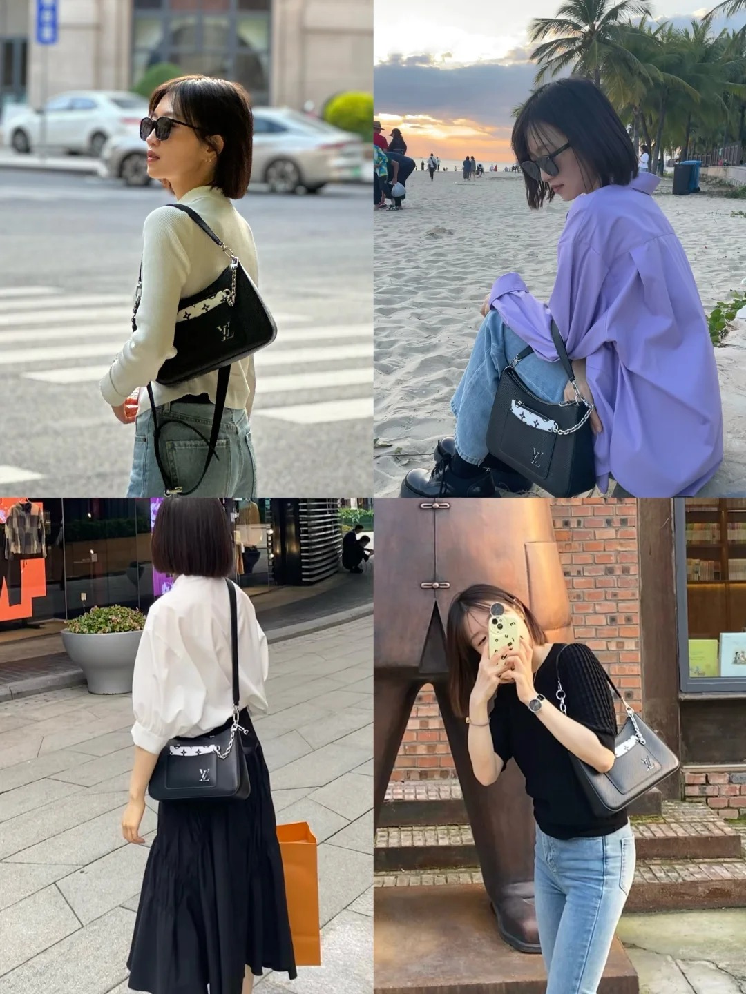 99新 LouisVuitton/路易威登  marelle 黑色包/99新/优选