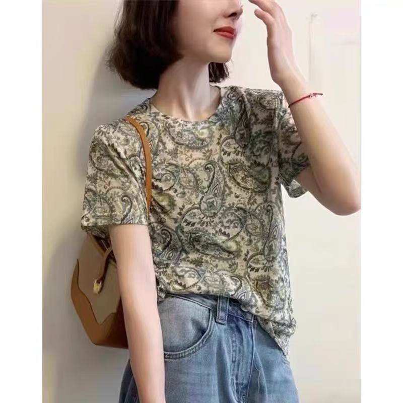 6183新款韩版时尚百搭显瘦圆领短袖T恤女