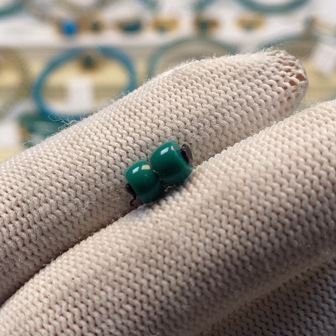 未镶嵌绿松石珠宝奇石直切对珠5.5