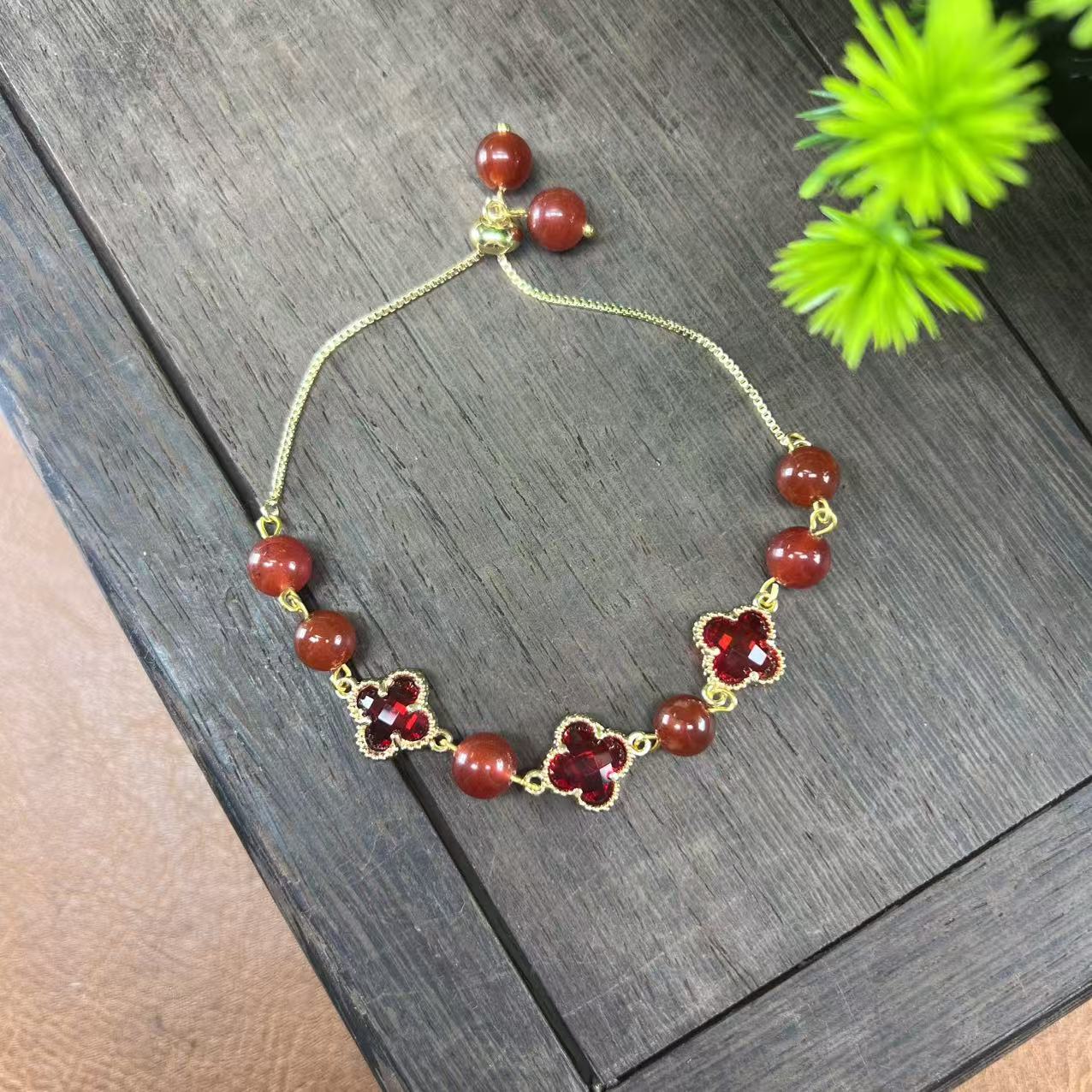 红四叶草单圈8mm手链（无礼盒）1056