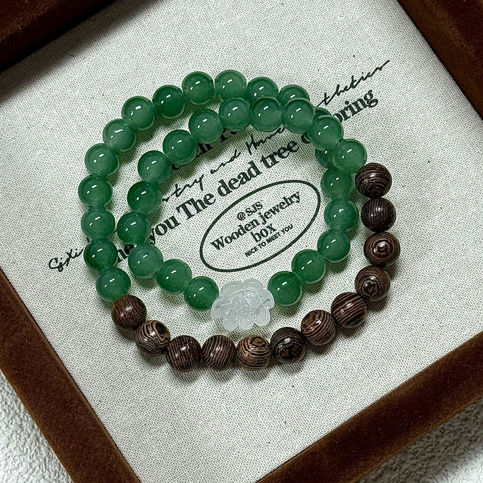 木质手链 K13半山半水好运莲莲手串（无礼盒）