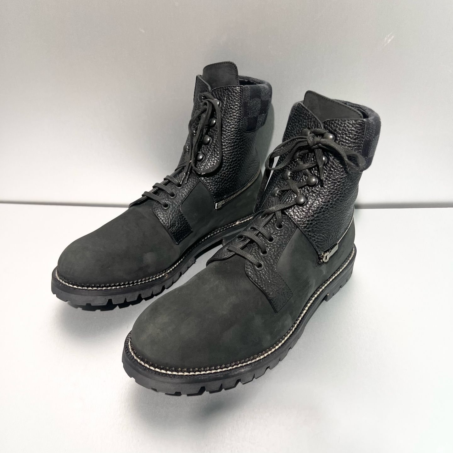 99新 LouisVuitton/路易威登 棋盘格德比短靴/7.5码/x8087（北京）