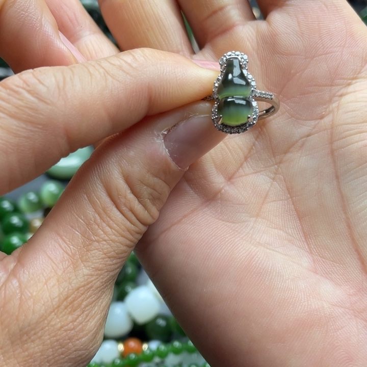 和田玉（碧玉）银S925镶嵌颈饰