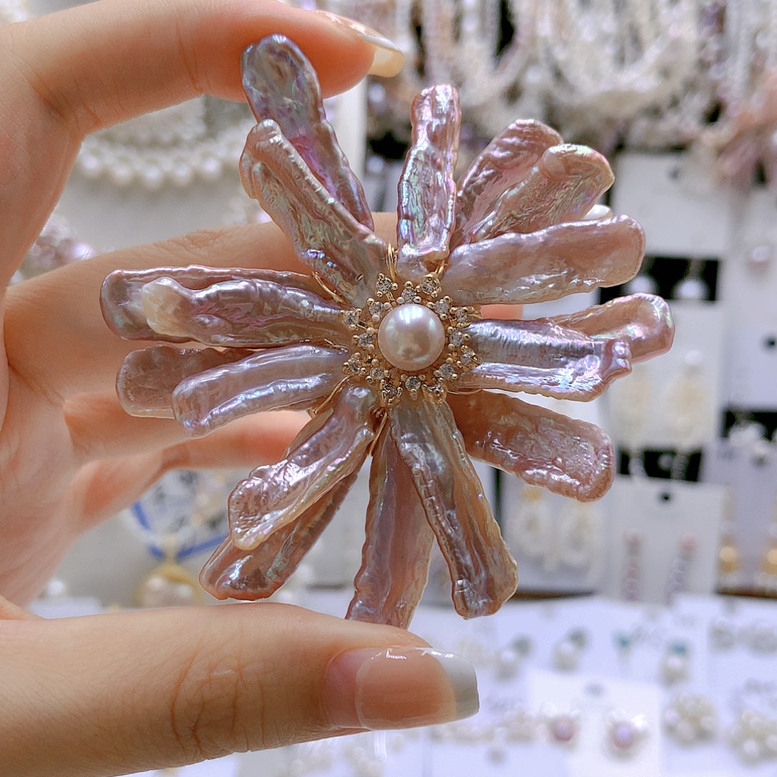 颈饰银S925镶嵌淡水珍珠